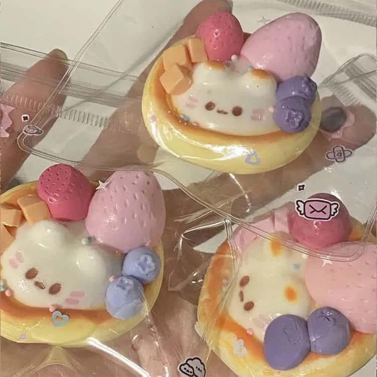 3点セット】スクイーズ エッグタルト 大福 メロジョイ スクイーズ 癒し