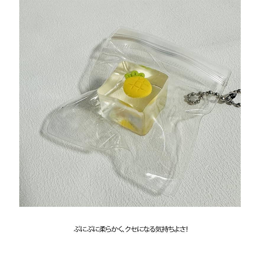 10点セット 氷 フルーツ スクイーズ キーホルダー 低反発 ぷにぷに 水