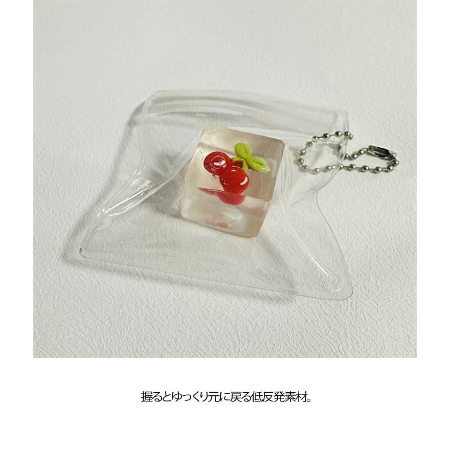 10点セット 氷 フルーツ スクイーズ キーホルダー 低反発 ぷにぷに 水