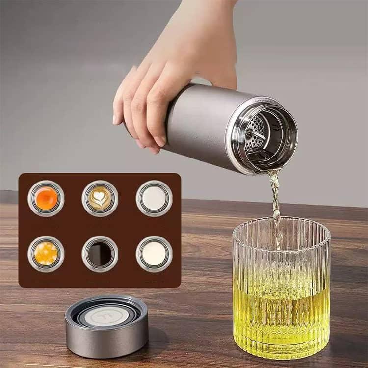 純チタン 水筒 おしゃれ 500ml 真空二層 ボトルマグ チタン製 ボトル