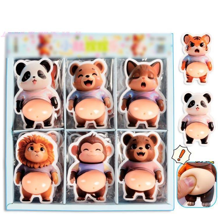 30枚セット ぷにぷにシール もちもち スクイーズシール 3D お腹 ぷにぷに おしりシール ご褒美シール スクイーズ かわいい 立体ステッカー 動物 |  | 02
