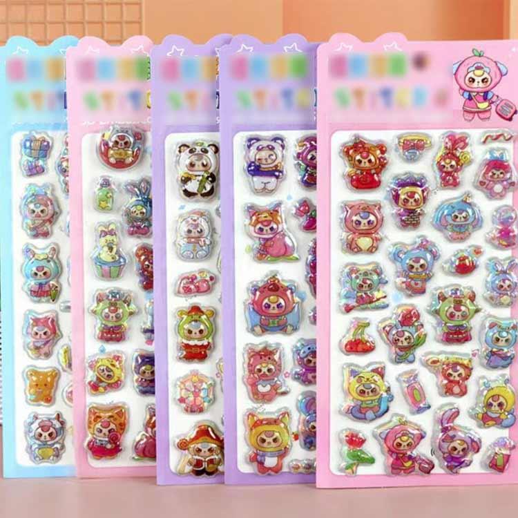 12枚セット 立体シール SNSで大人気 3d シール ボンボン ぷくぷく