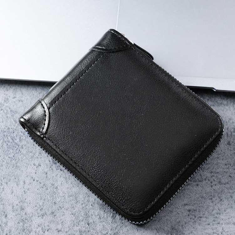 財布 メンズ 二つ折り ラウンドファスナー コンパクト ミニ 薄型 大