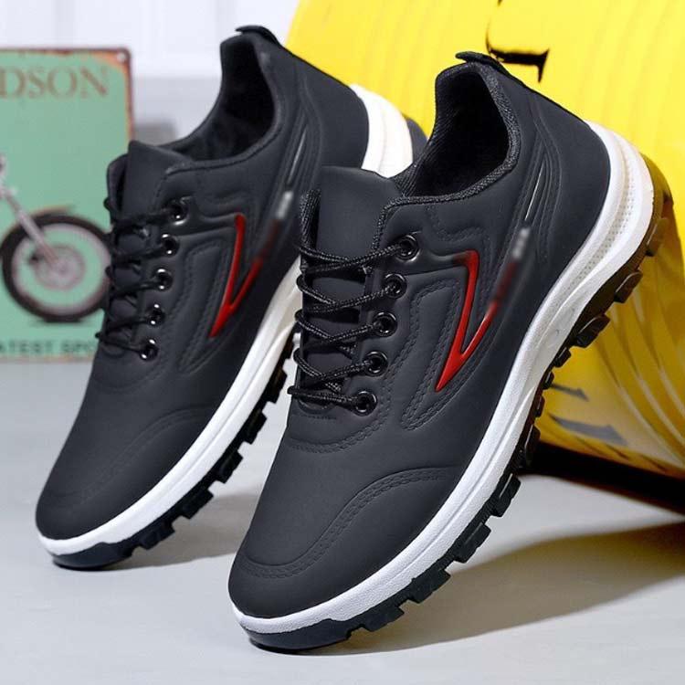 スニーカー 軽量 防水 黒スニーカー 歩きやすい レザーシューズ 防滑