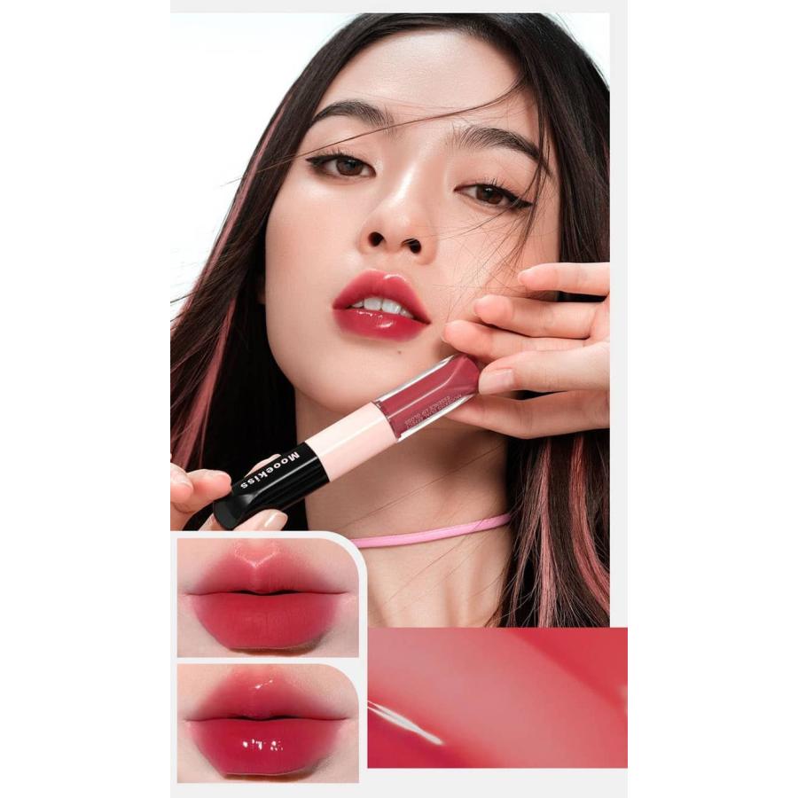 口紅 双頭リップ 2in1 Mooekiss 新品 リップ付き2連結ノイジー 2tone マットリップ リップ リップグロス ルアー・フライ