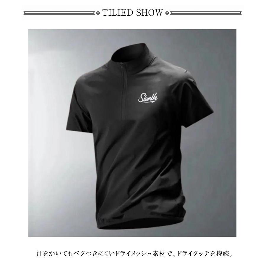 ゴルフウェア メンズ モックネック ハーフジップ 半袖 Tシャツ ポロシャツ 涼しい 夏 スポーツウェア ドライ 吸水速乾 UVカット トップス 通気 |  | 06