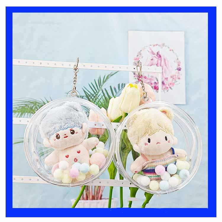 ぬいぐるみ ポーチ 10cm 【2個セット】 透明 クリアポーチ