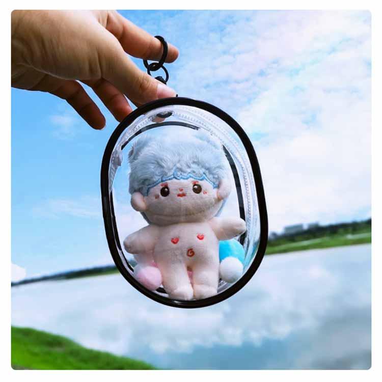 ぬいぐるみ 透明 クリアポーチ 【2個セット】 10cm ぬいぐるみポーチ