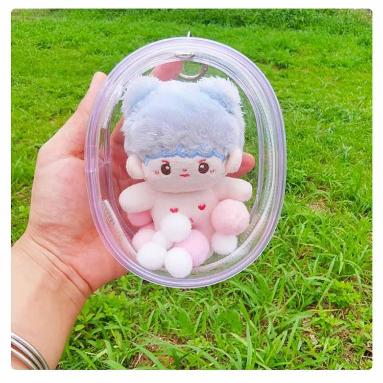ぬいぐるみ 透明 クリアポーチ 【2個セット】 10cm ぬいぐるみポーチ