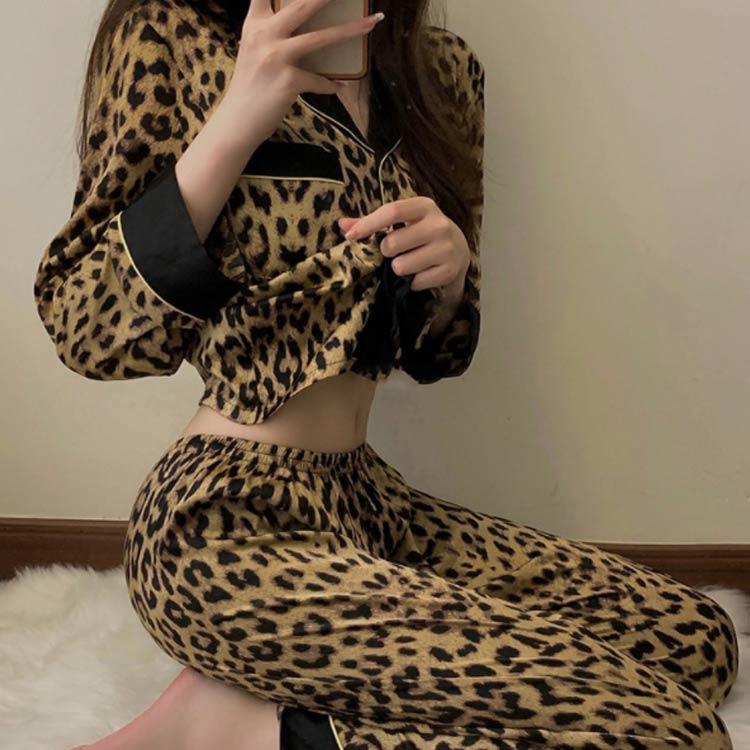 新品タグ付き ワコール パジャマ ルームウェア ワンピ 豹柄 L らくラクパートナー ワコール パジャマ DNL047 wacoal