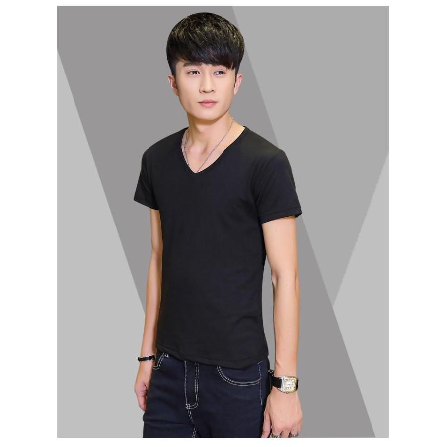 2枚セット】 インナーシャツ メンズ Vネック 丸首 Tシャツ 2枚組 半袖