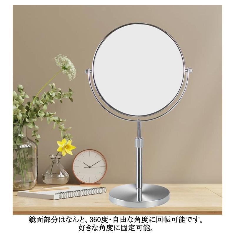 スタンドミラー 卓上 卓上鏡 両面鏡 裏面 3倍 5倍 10倍拡大鏡 卓上