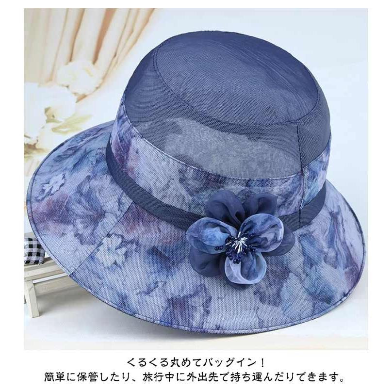 シニア 帽子 UVカット メッシュ バケットハット 通気性 涼しい