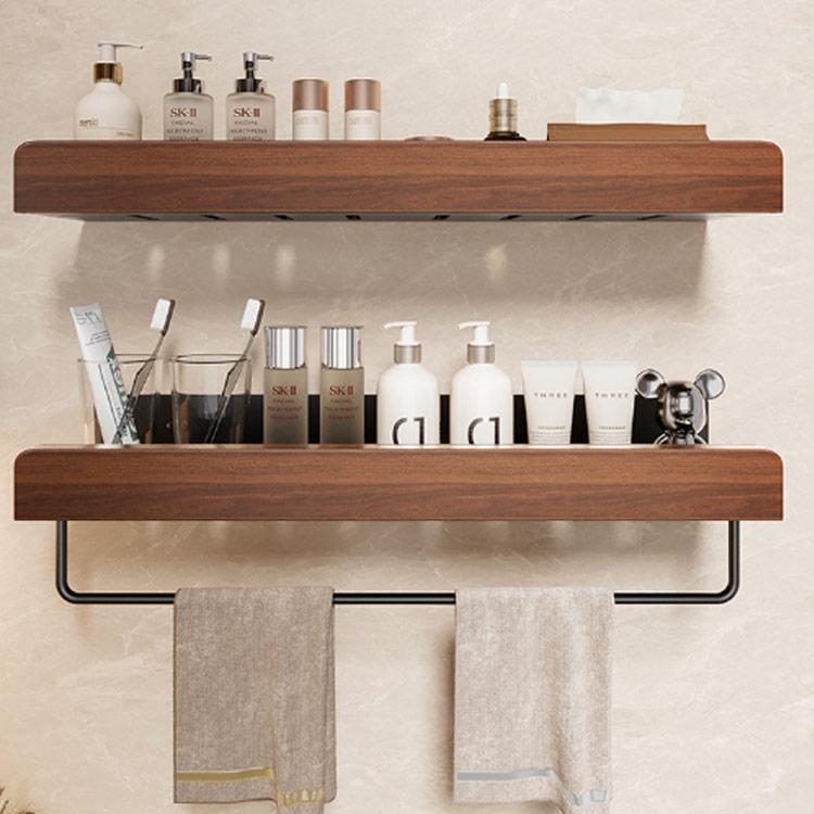 タオルハンガー タオル掛け 木製 アイアン 棚付き 水切り 洗面所 バス