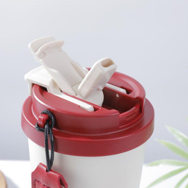 530ml セラミック タンブラー 蓋付き ストロー 直飲み ステンレス 真空