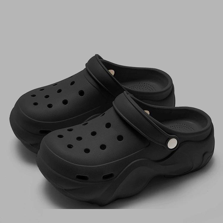 厚底サンダル 7cmヒール プラット底 スリッポン クロッグ レディース