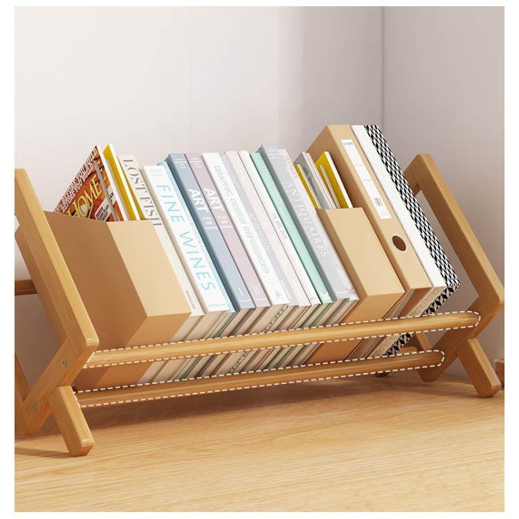 木製 ブックスタンド 本立て 卓上 マガジンラック 竹製 スクエア 斜め