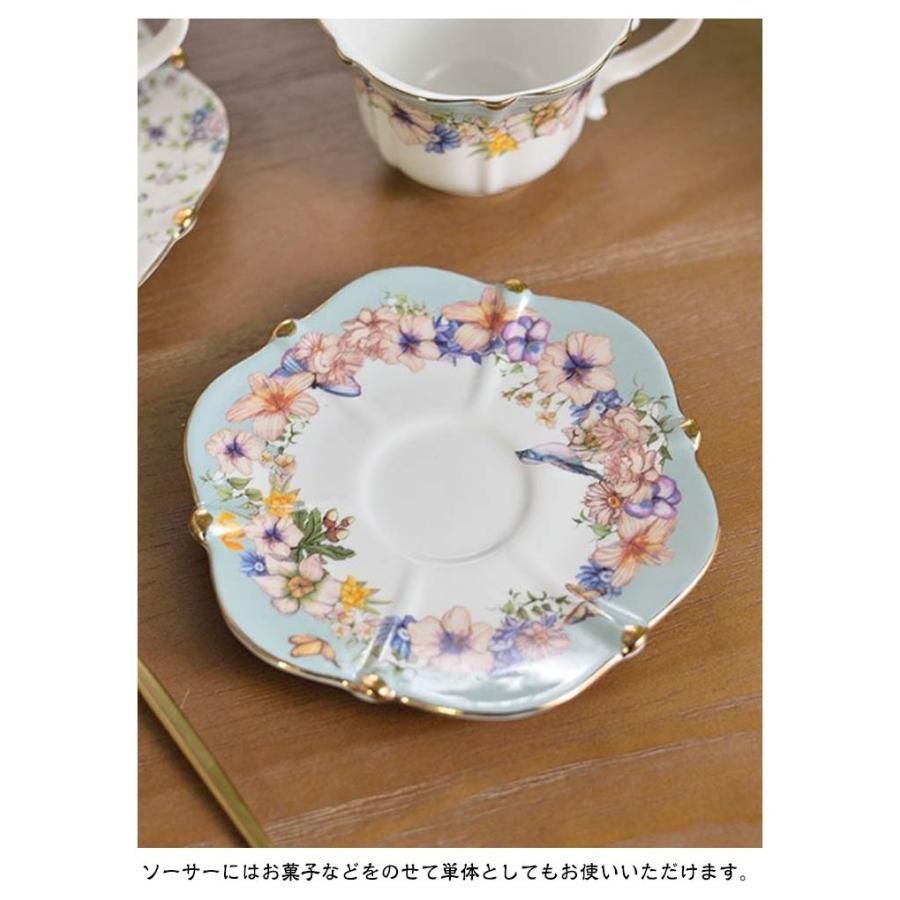 コーヒーカップ ソーサー セット 花柄 フラワー 陶器 200ml マグカップ