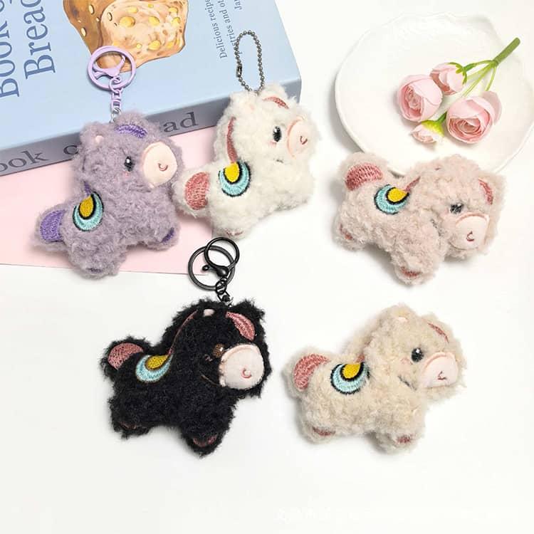2個セット 馬 キーホルダー ぬいぐるみ ふわふわ うまさん 干支動物