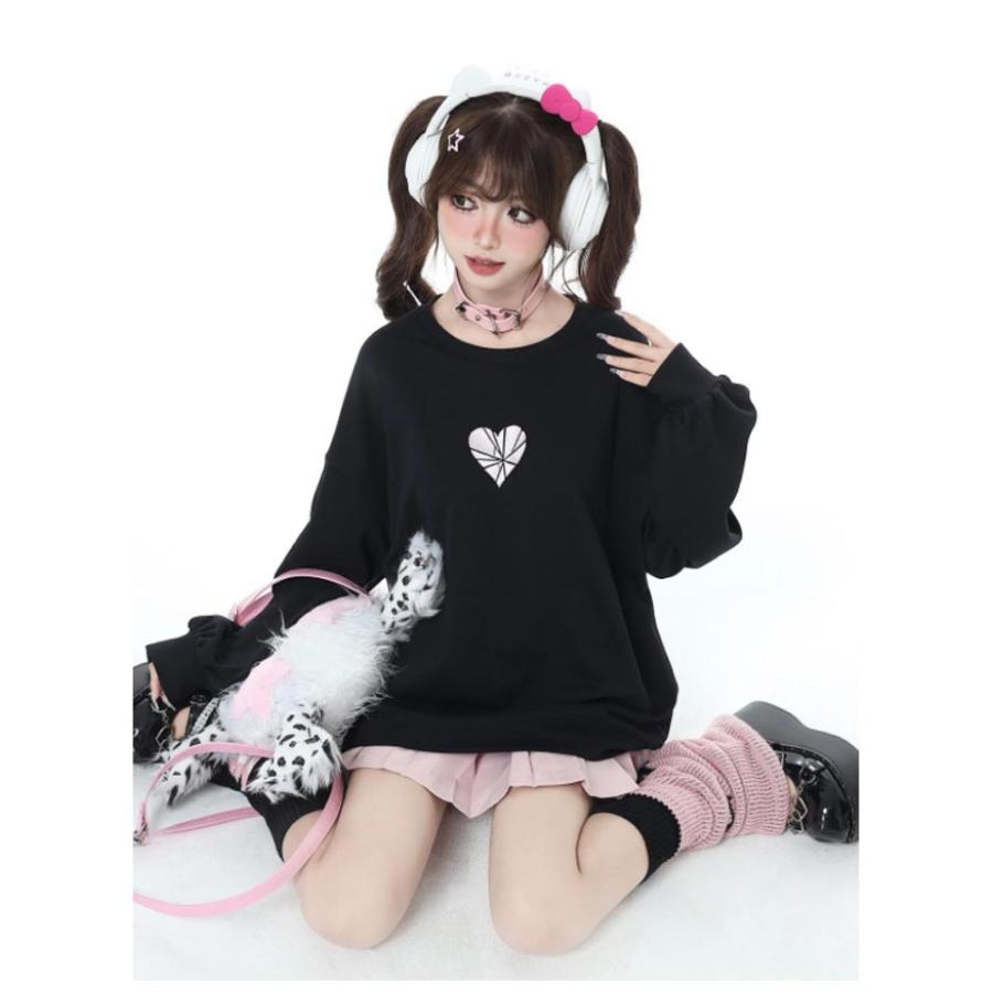 原宿系 病みかわいい レディース レースアップ 服 トップス パーカー