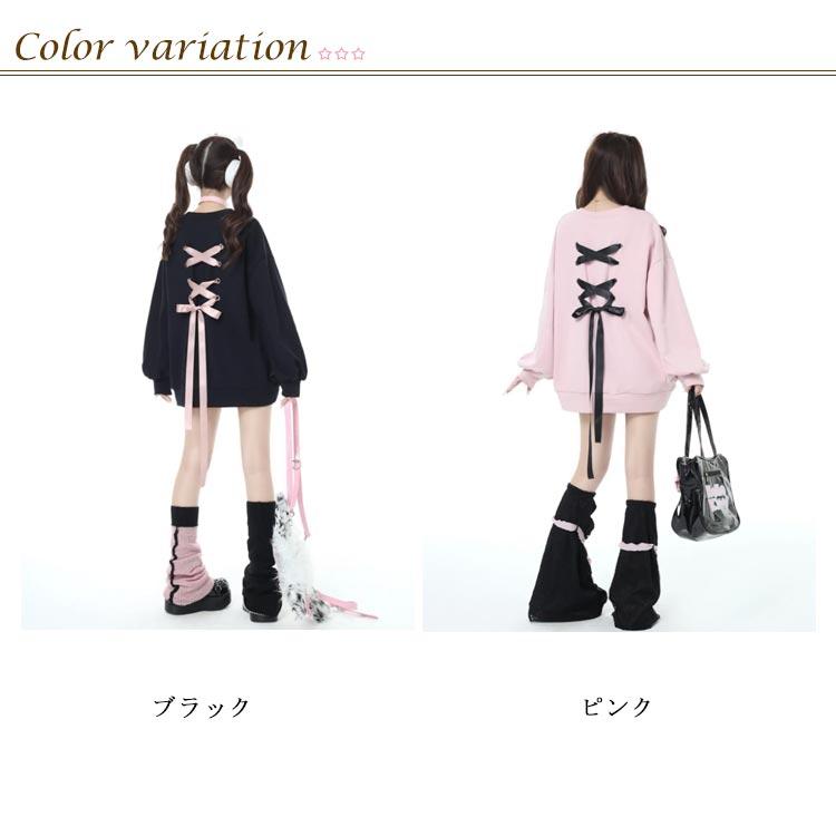 原宿系 病みかわいい レディース レースアップ 服 トップス パーカー