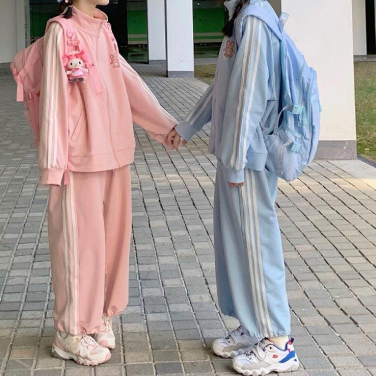 地雷系 ジャージ 水色 上下セット レディース サブカル系 長袖 コート