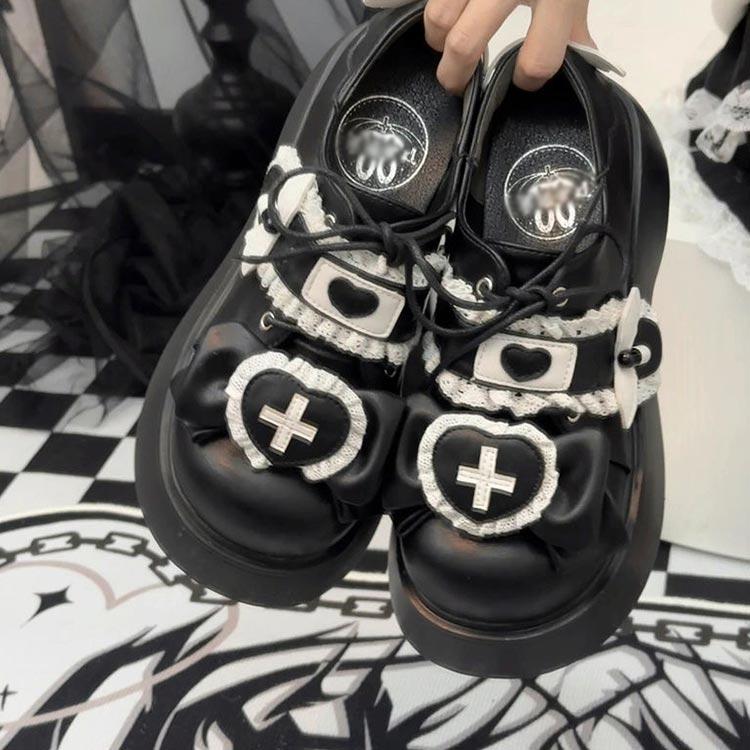 厚底 ロリータ 靴 レディース ゴスロリ パンプス ローファー 地雷系