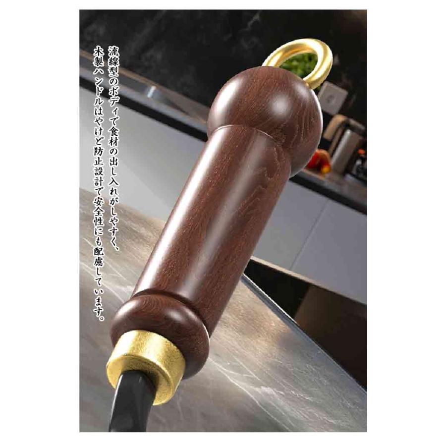 中華鍋 鉄フライパン 伝統鉄鍋 24cm 焦げ付かない 木蓋付き 鉄手作り鉄