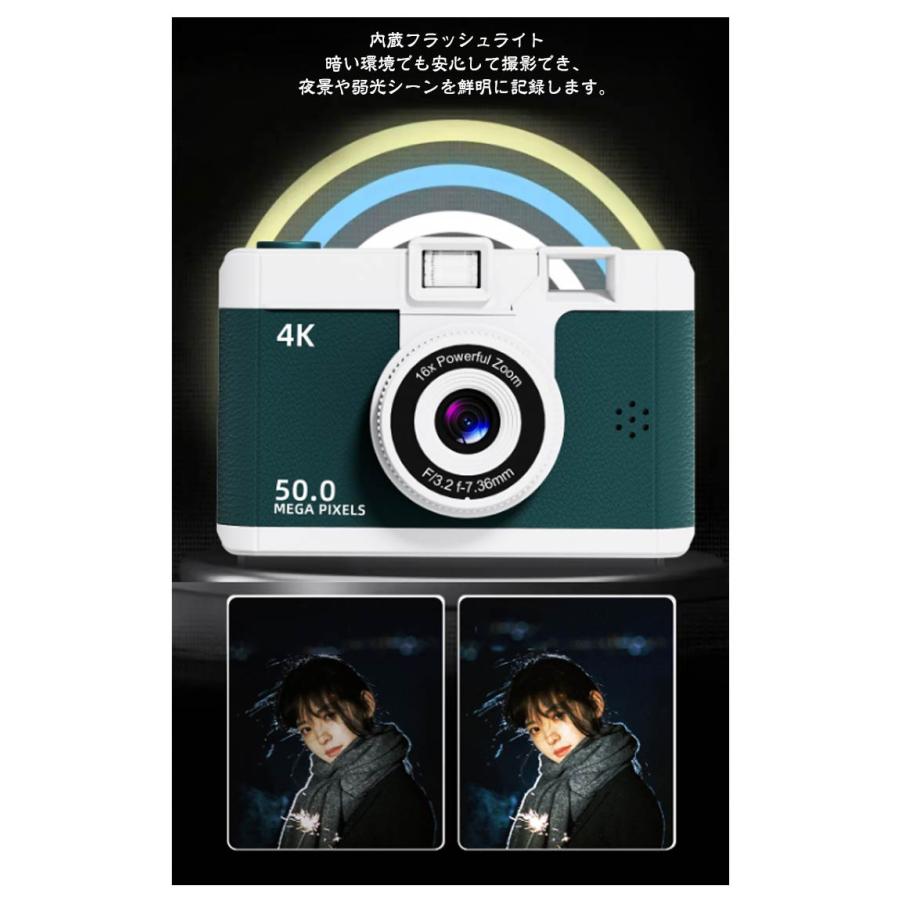 64GBカード付】 デジタルカメラ wifi対応 レトロ キッズカメラ