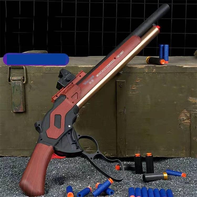 M1887ショットガン 銃 おもちゃ銃 Toy ショットガン モデル M1887 発射 排莢式 安全 排莢再現 ショットガン風おもちゃ銃 スポンジ弾 |  | 01