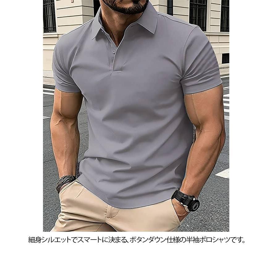 全13色!ポロシャツ メンズ 半袖 ボタンダウン 春夏 紳士 薄手 スリム t