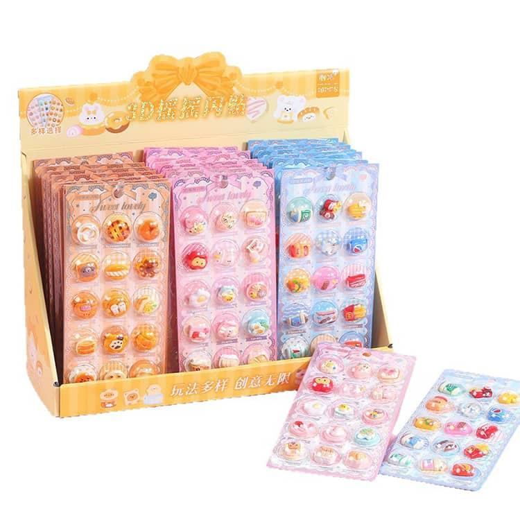 3枚セット】カプセルシール キャラクター ドロップシール ぷくぷく