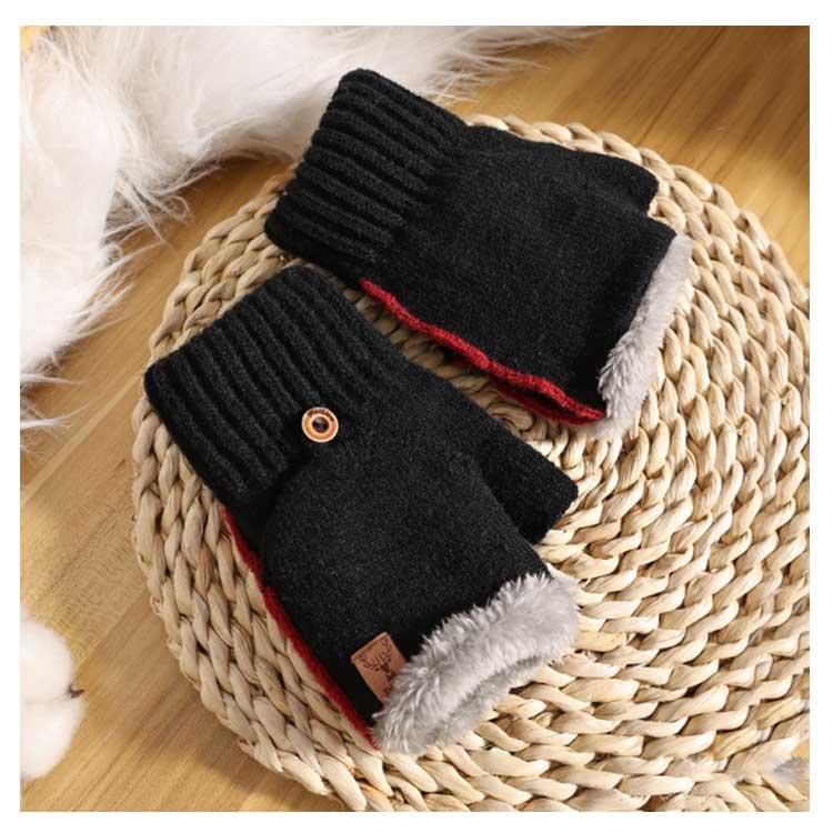 指なし 手袋 メンズ 指切り ニット スマホ対応 ミトン手袋 おしゃれ 2Way ハンドウォーマー スマホ手袋 カバー付 あったか 裏起毛 厚手 暖か |  | 11