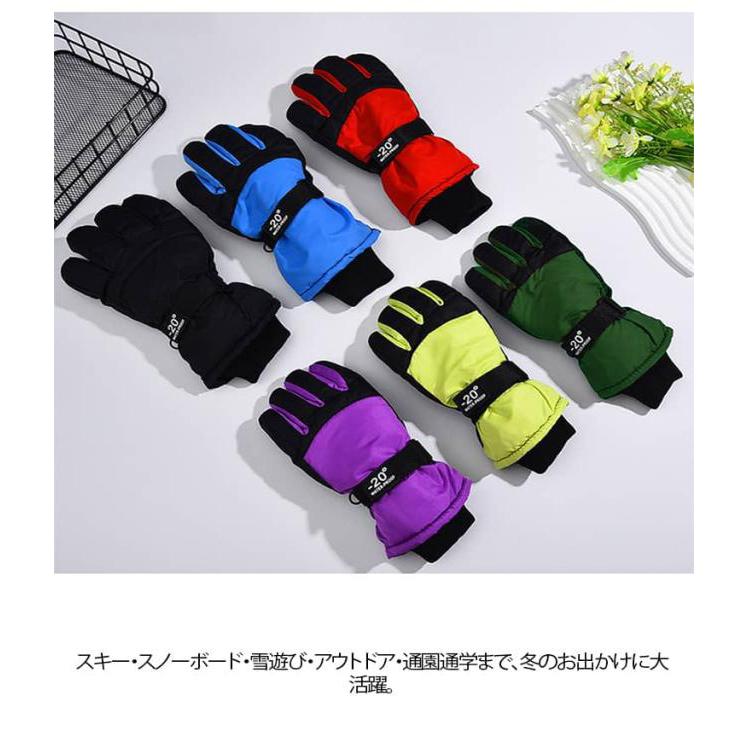 スキーグローブ キッズ スノーグローブ 子供 スノーボード 防水 5本指