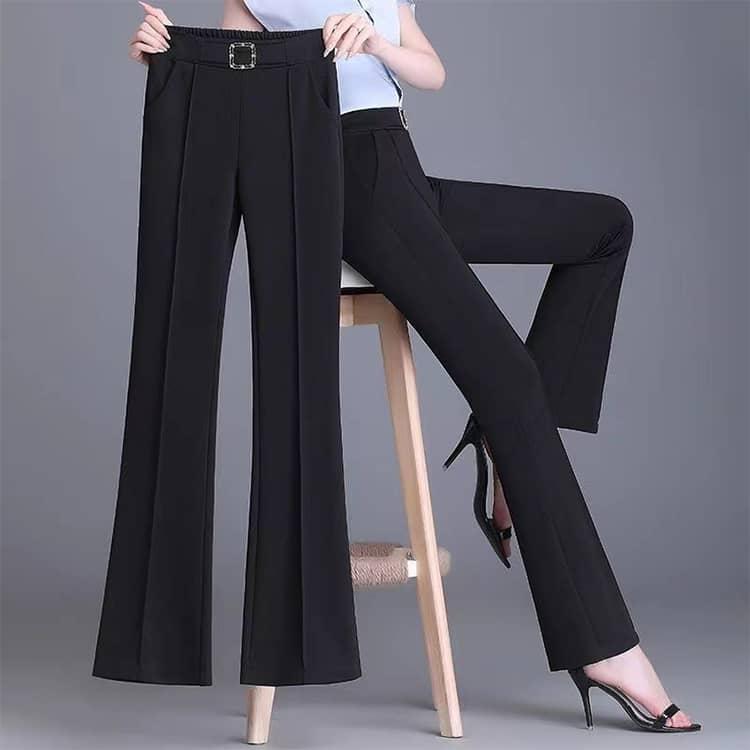 スラックス レディース フレアパンツ ロングパンツ 九分丈パンツ 長