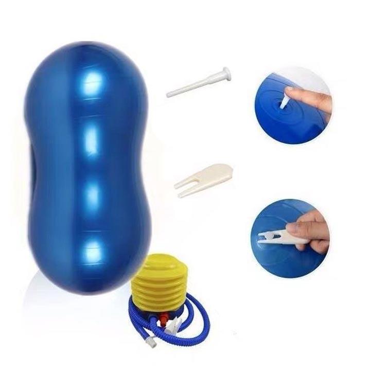 バランスボール 空気入れ付き 2点セット 50×100cm ピーナッツ型
