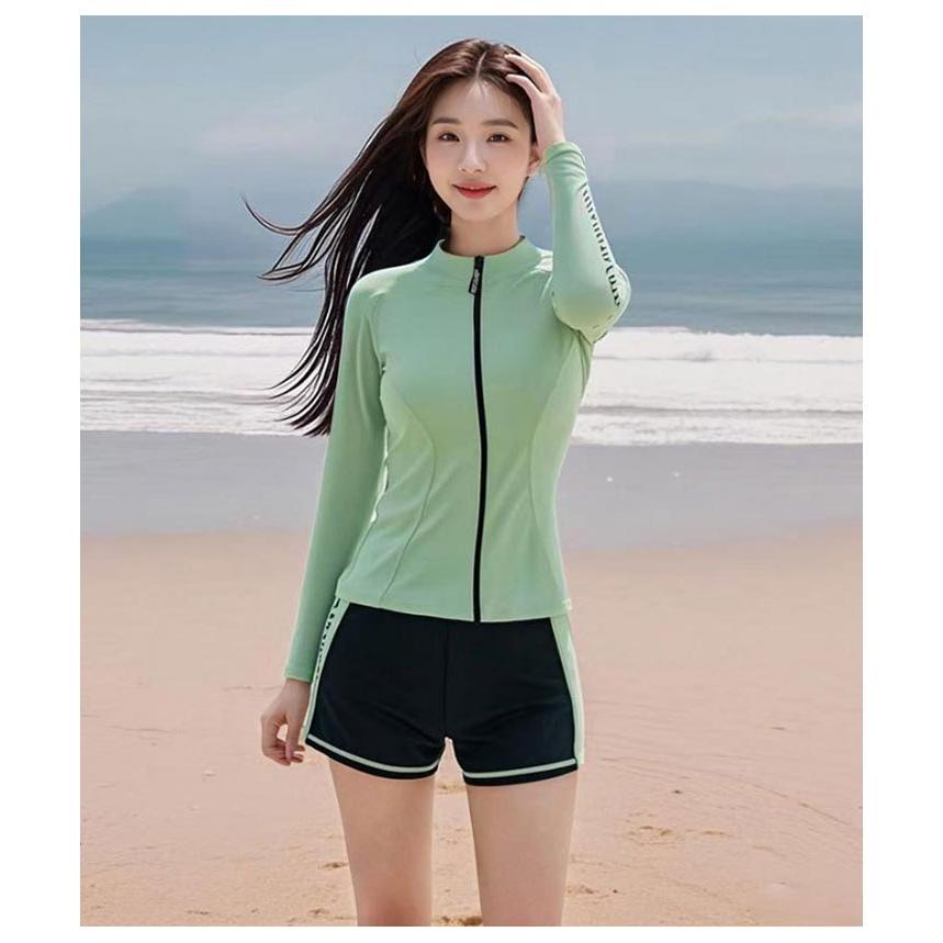 水着 レディース ラッシュガード 体型カバー セパレート 長袖 3点上下