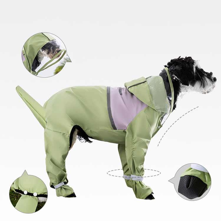 足・尻尾まで全身濡らさない！】犬用レインコート 全身フルカバー 濡れ