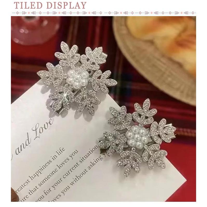 6個セット クリスマス 髪飾り 雪花 ヘアクリップ コスプレ ヘアー