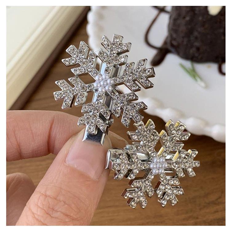6個セット クリスマス 髪飾り 雪花 ヘアクリップ コスプレ ヘアー