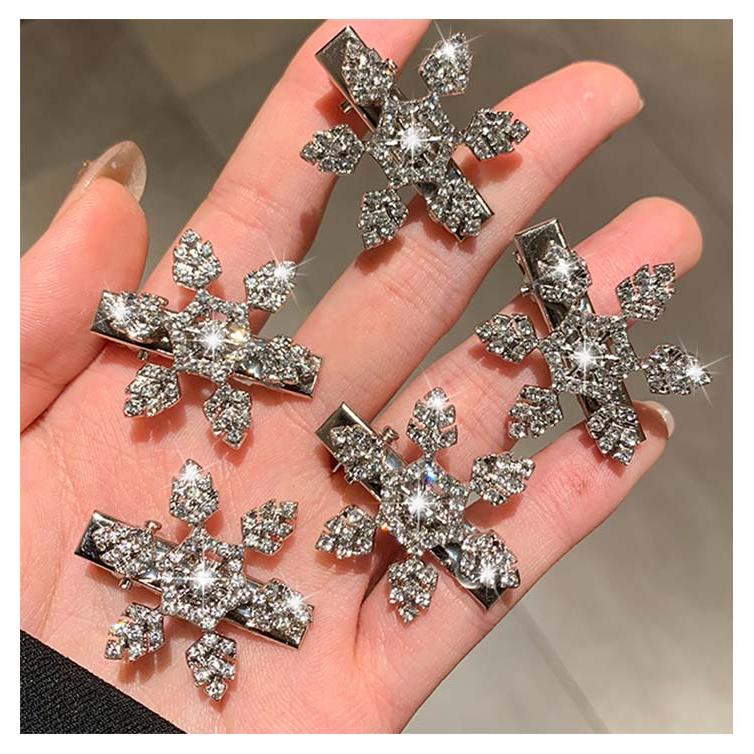 6個セット クリスマス 髪飾り 雪花 ヘアクリップ コスプレ ヘアー