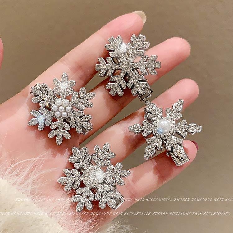 6個セット クリスマス 髪飾り 雪花 ヘアクリップ コスプレ ヘアー