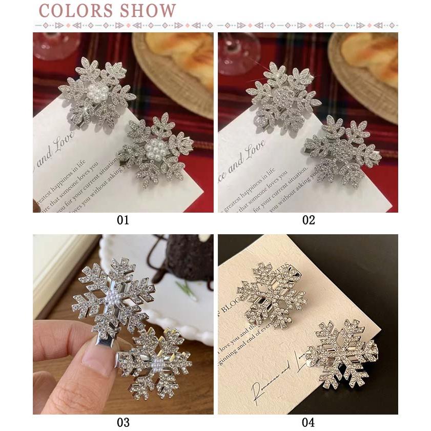 6個セット クリスマス 髪飾り 雪花 ヘアクリップ コスプレ ヘアー