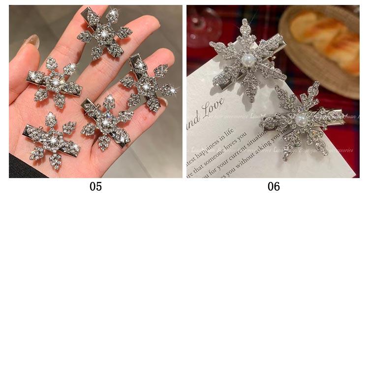 6個セット クリスマス 髪飾り 雪花 ヘアクリップ コスプレ ヘアー