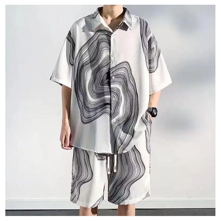 アロハシャツ セットアップ メンズ 上下セット 接触冷感 半袖シャツ