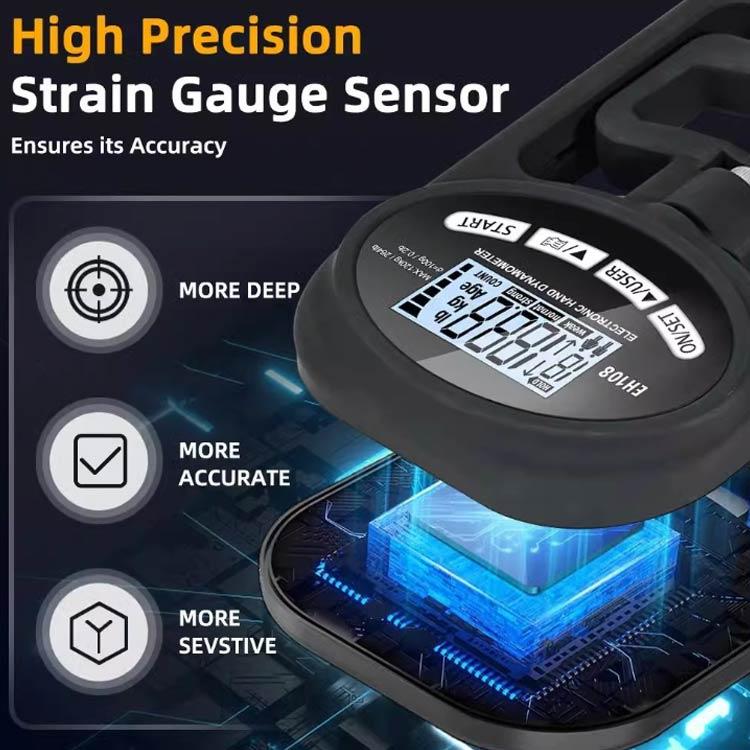 ハンドグリップ 、握力計 デジタル握力計 握力測定器 電池タイプ USB充電タイプ 120kg 高