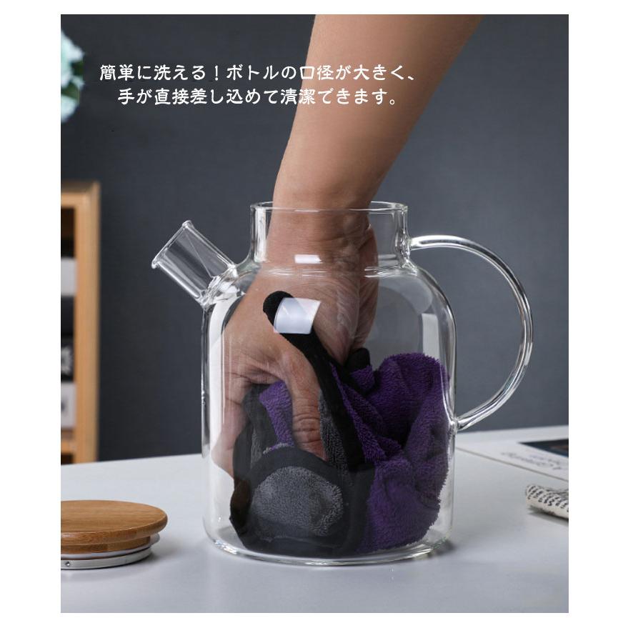 ガラスピッチャー 直火 耐熱 ガラスポット 1000ml 1800ml 直火電気