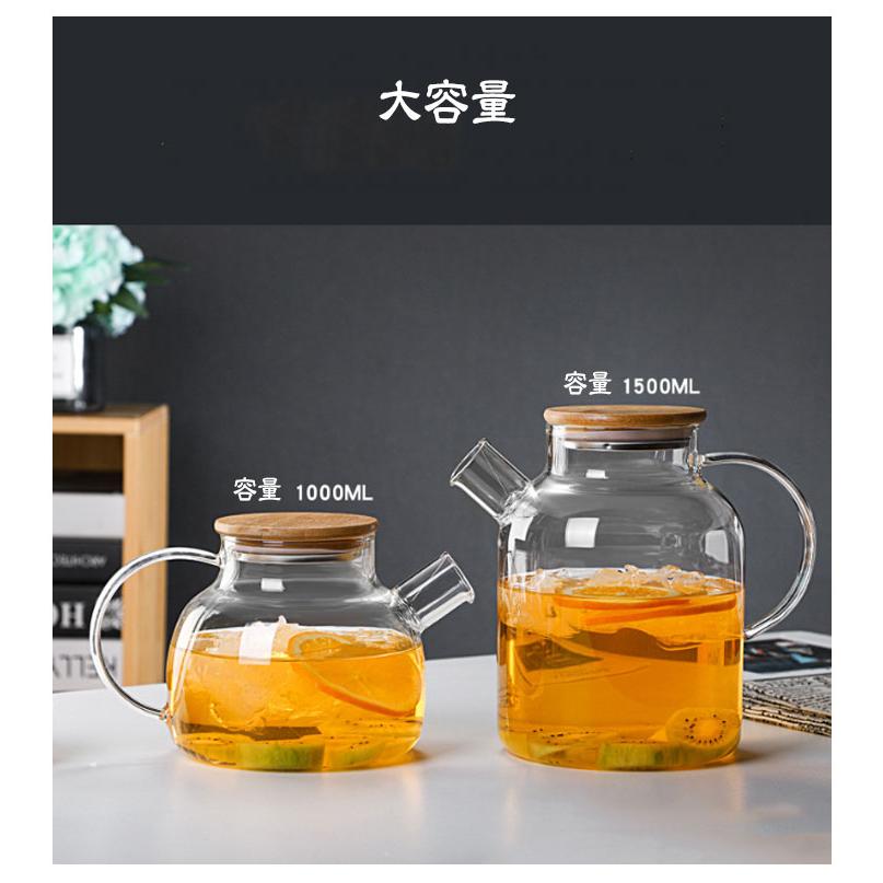 ガラスピッチャー 直火 耐熱 ガラスポット 1000ml 1800ml 直火電気