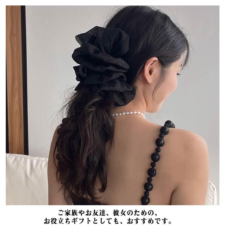 ヘアクリップ リボン 大きめ バンスクリップ フリル 無地 ヘア