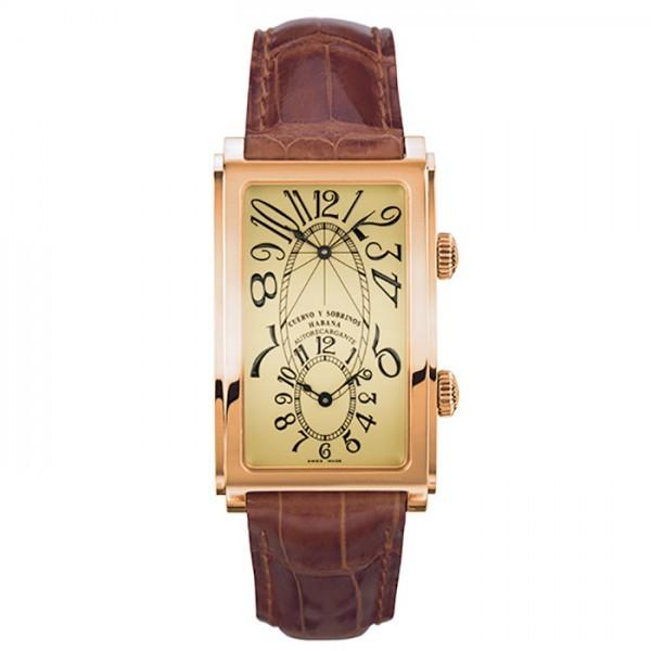 クエルボ・イ・ソブリノス CUERVO Y SOBRINOS プロミネンテ デュアルタイム 1112-8C アイボリー文字盤 新品 腕時計 メンズ